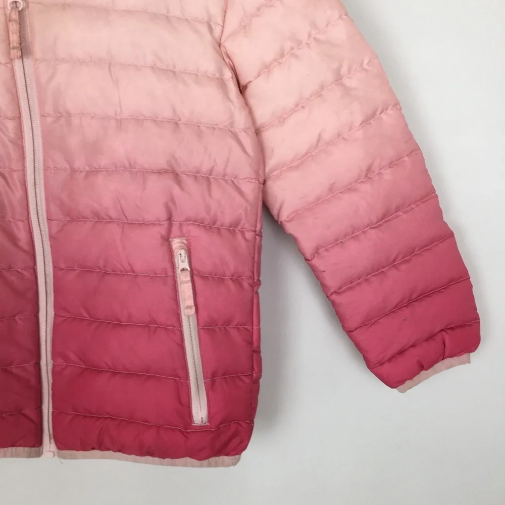 Eddie Bauer Girls Down Puffer Coat Pink Ombre Size XS 5/6